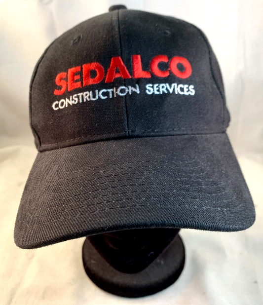 Sedalco Construction Services Black One Size Adjustable Strap Back Hat