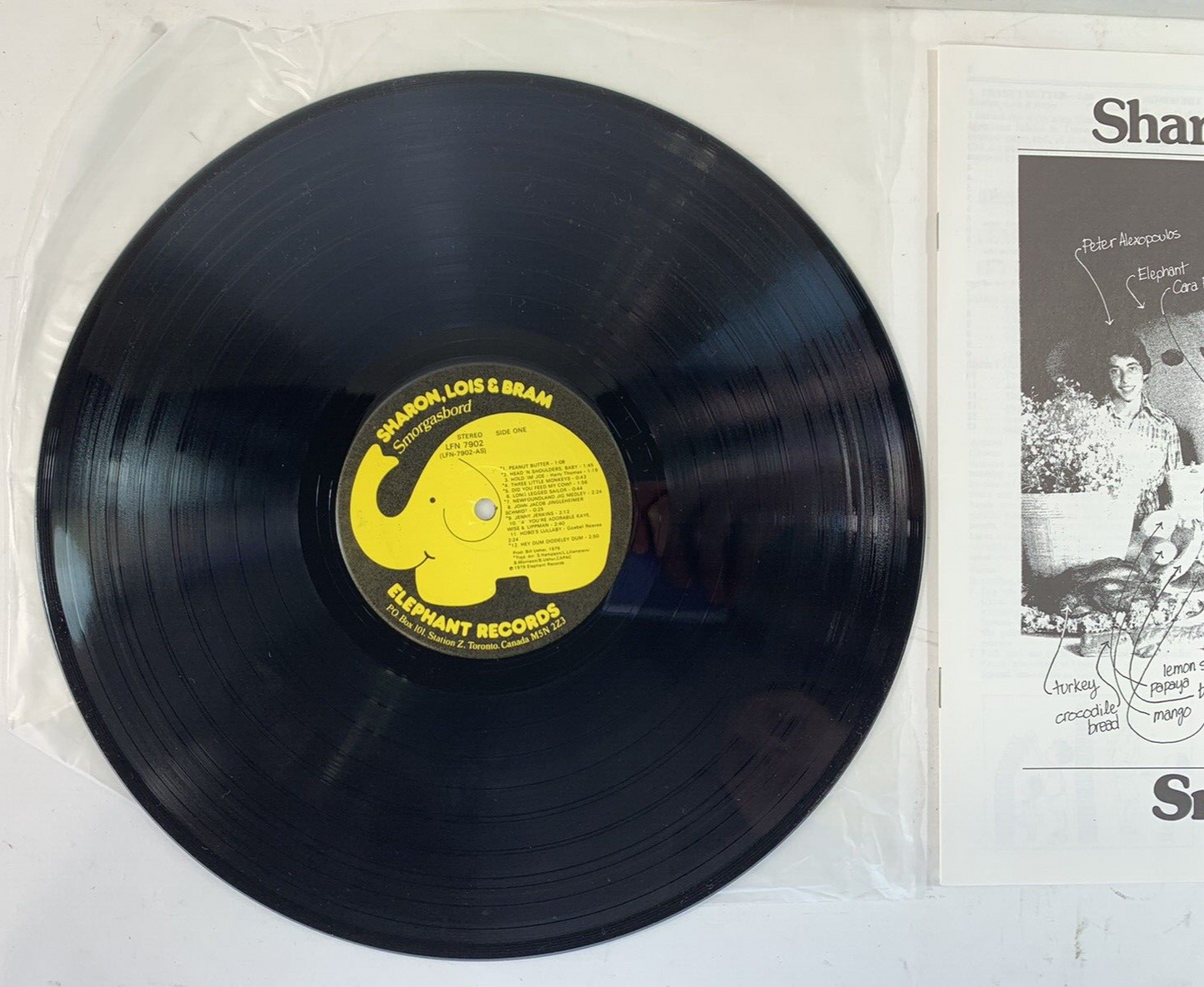 Sharon Lois & Bram: Smorgasbord (Vinyl LP, 1984 Reprint) w/Song Book - Tested