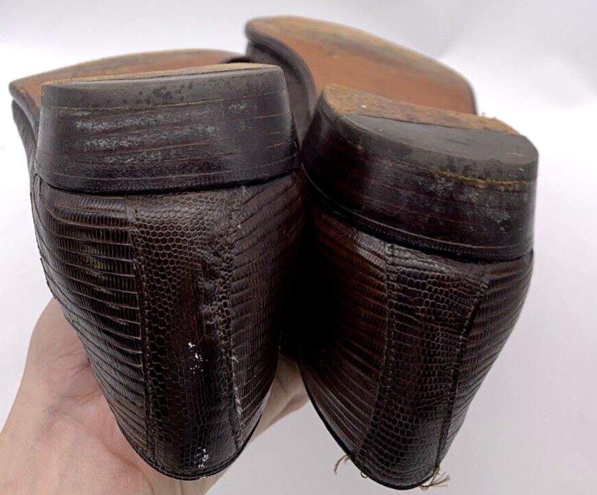 Rodolfo Valentino Size 9.5 Men's Genuine Alligator Leather Slip-On Derby Shoes