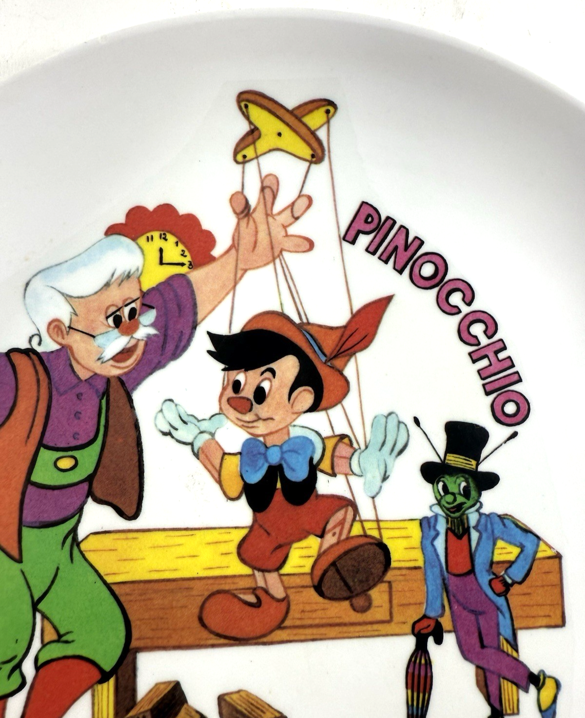 Melabel/Palphot 70s-80s Walt Disney Licensed Pinocchio 7.5" Melamine Plate