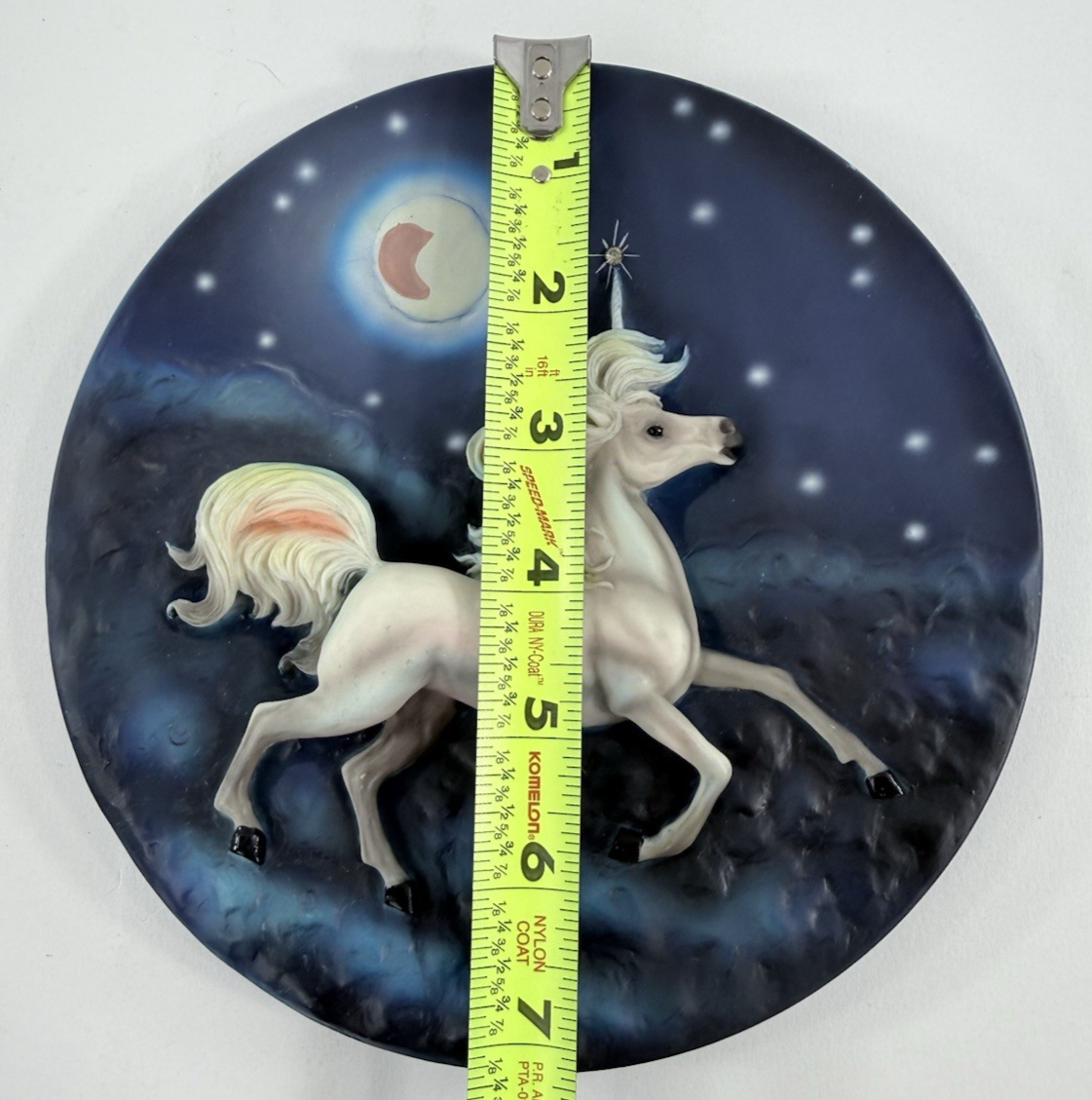 Whimsical 7.5” Moonlit Unicorn Textured Decorative Plate