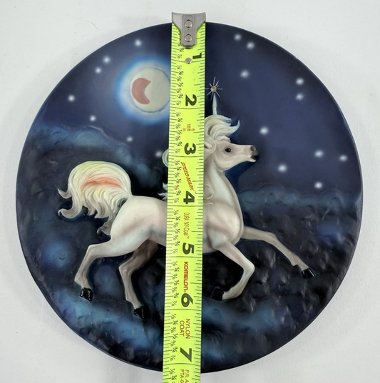 Whimsical 7.5” Moonlit Unicorn Textured Decorative Plate