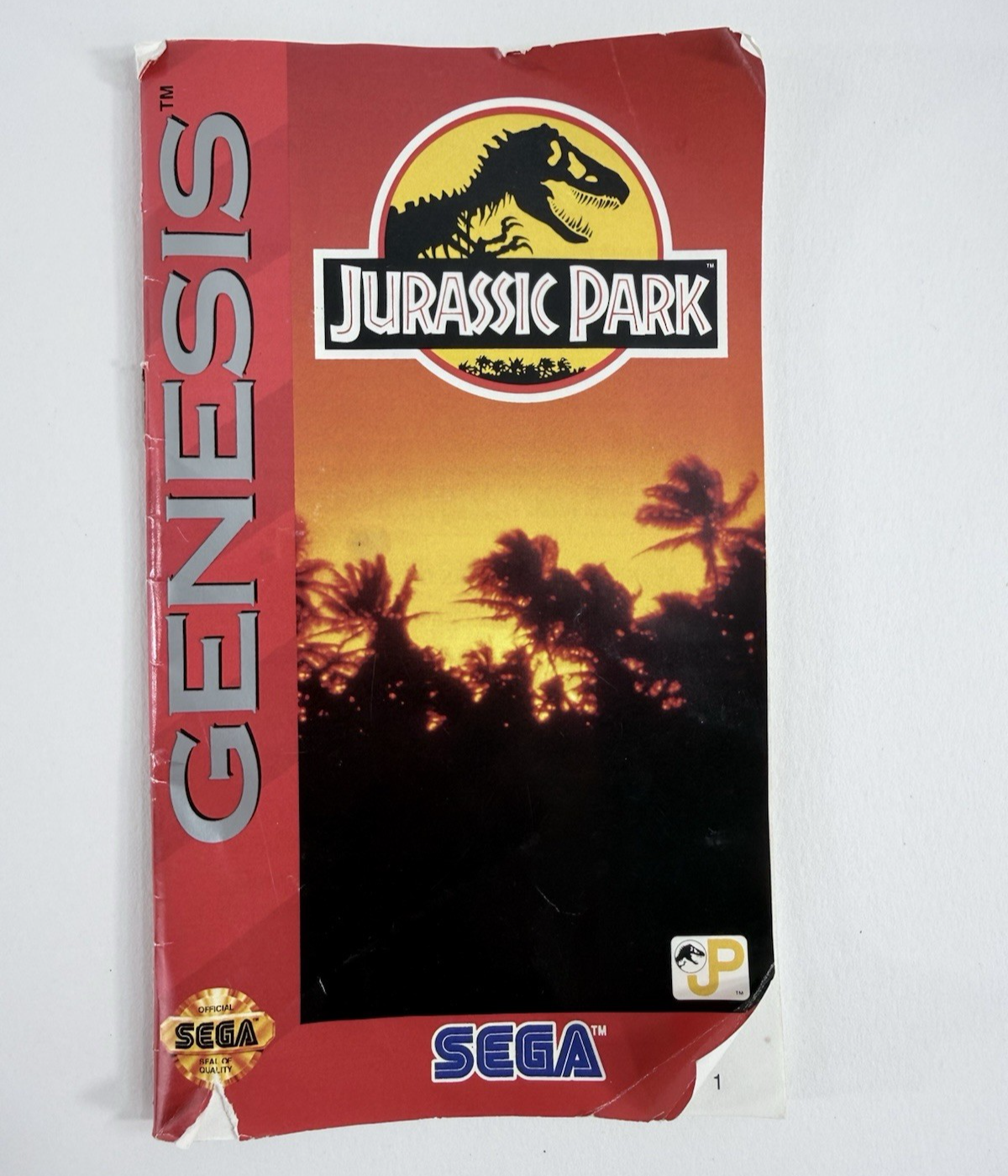 Jurassic Park (Sega Genesis, 1993) Original Case and Manual Only - No Game