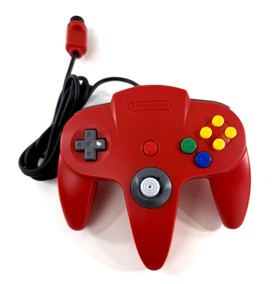 Nintendo 64 Solid Red Wired Controller NUS-005 - Tight Stick - Tested