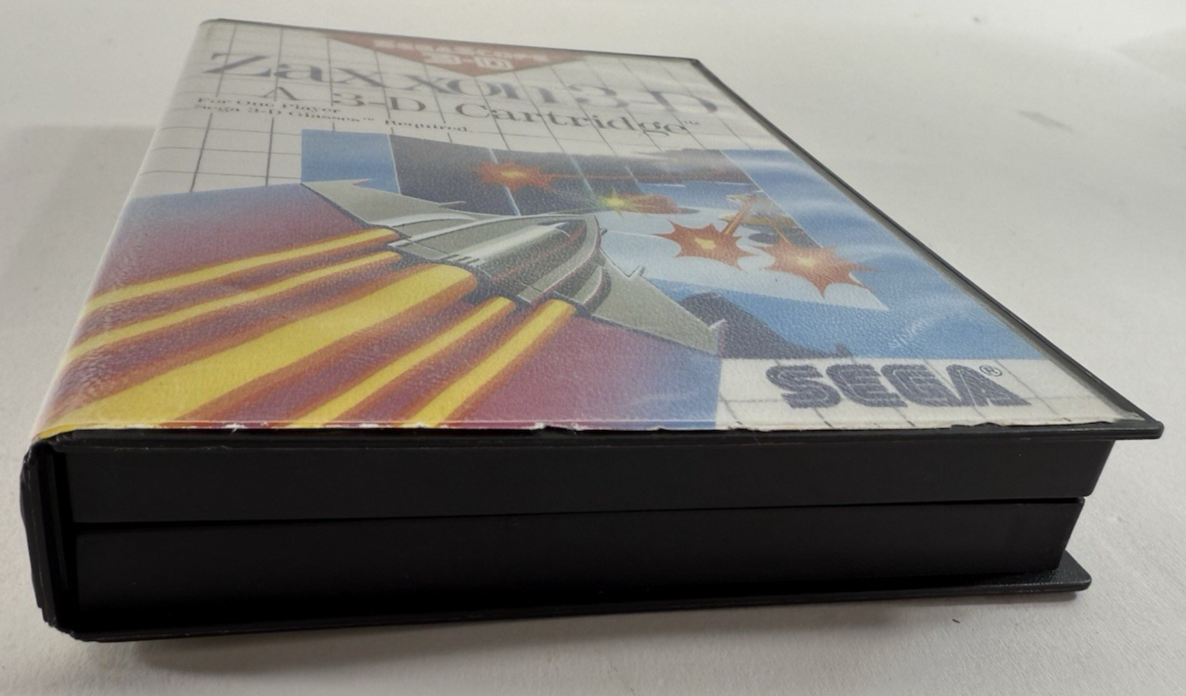 Zaxxon 3-D (Sega Master System, 1988) Game, Case, and Poster - Tested