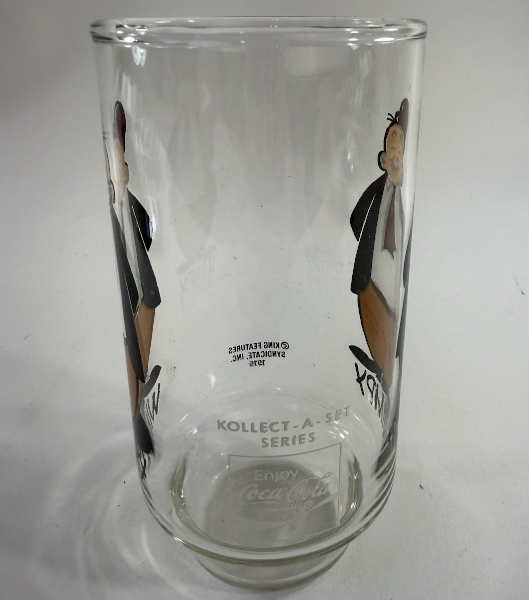 Coca-Cola Kollect-A-Set Series Popeye 1975 Wimpy 6” Drinking Glass