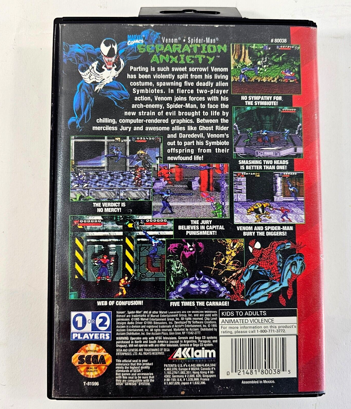 Separation Anxiety (Sega Genesis, 1995) Game and Case - Tested and Working