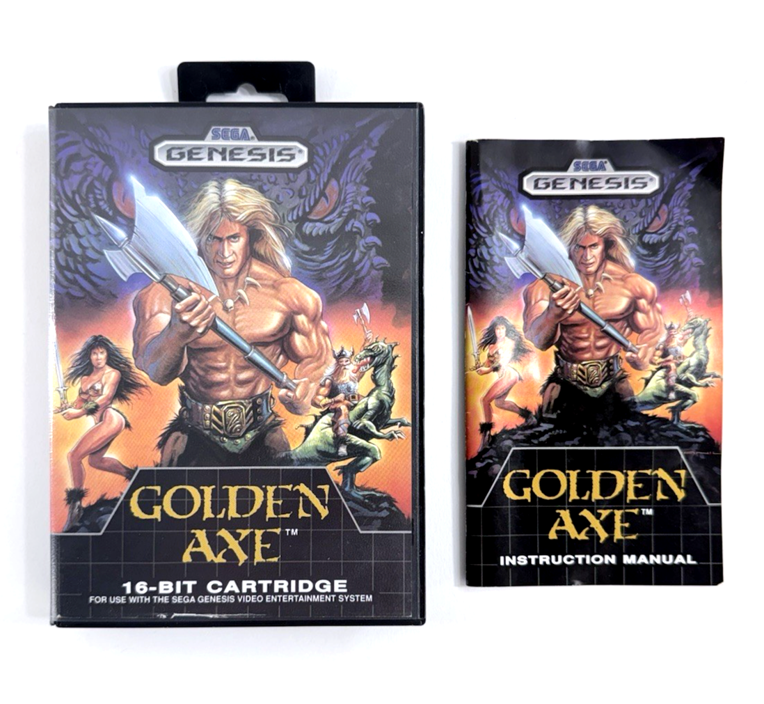 Golden Axe (Sega Genesis, 1989) Original Case And Manual - No Game
