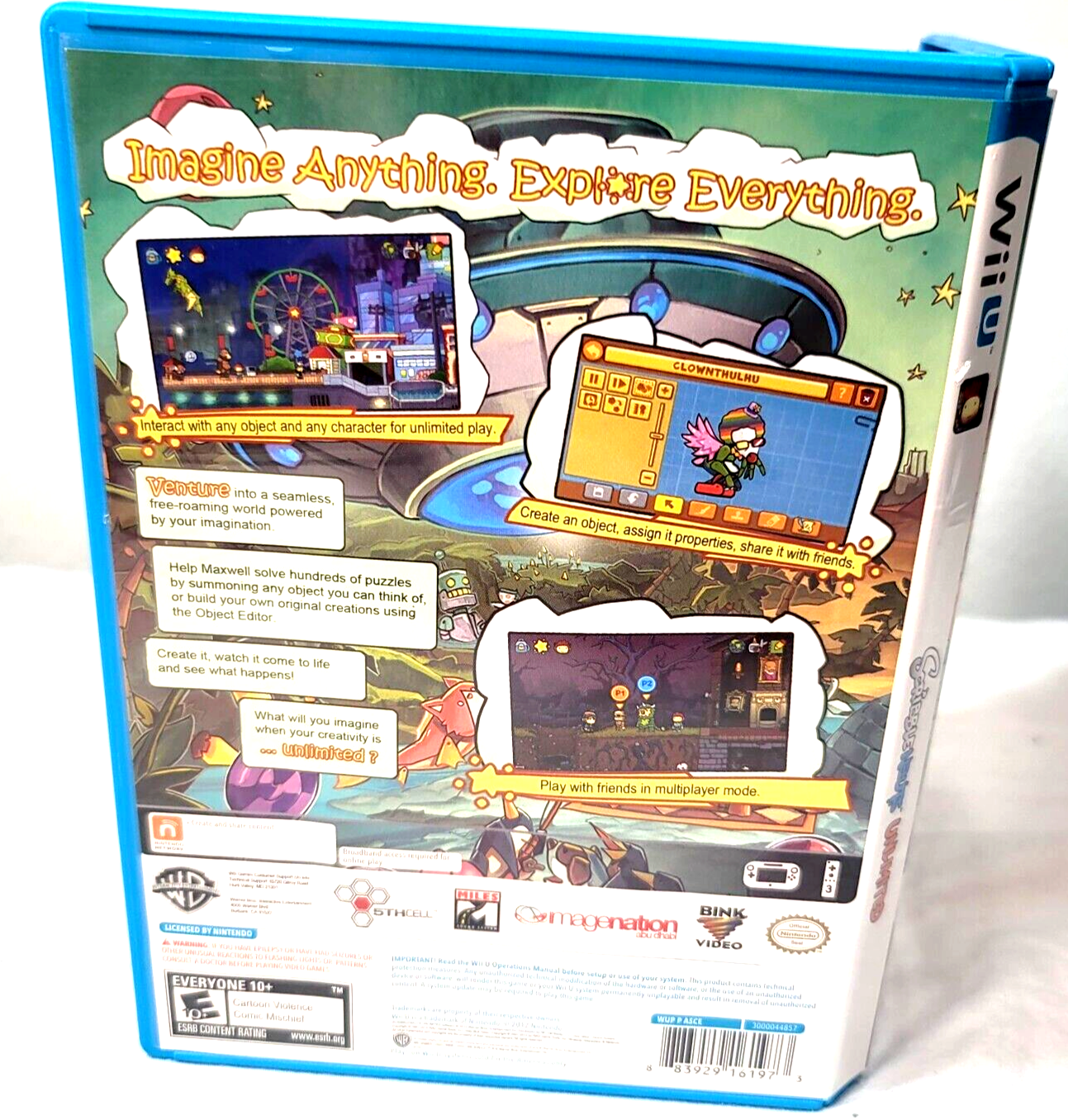 Scribblenauts Unlimited (Nintendo Wii U, 2012) Game Case Manual - Tested