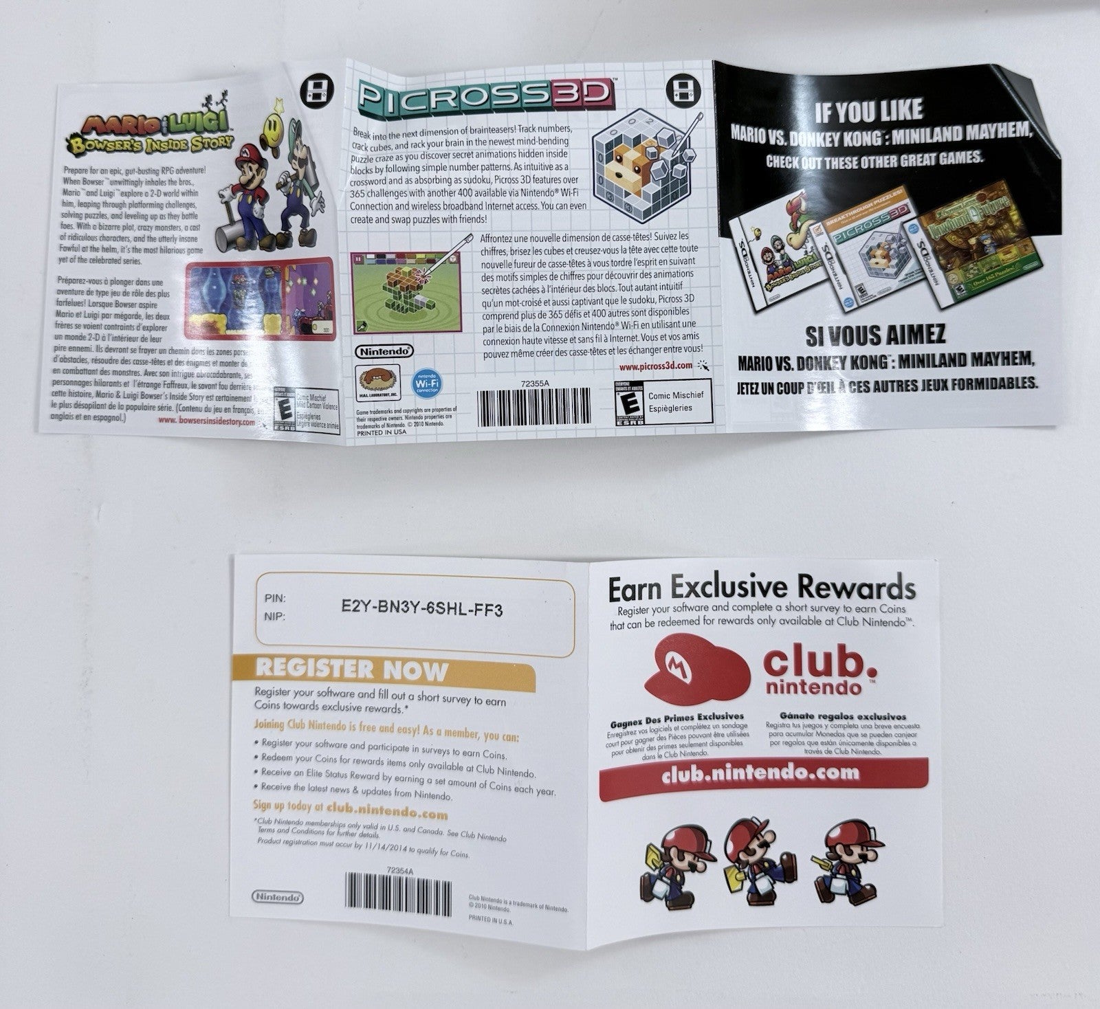 Mario vs Donkey Kong Mini-Land Mayhem (Nintendo DS, 2011) Game Case Manual More