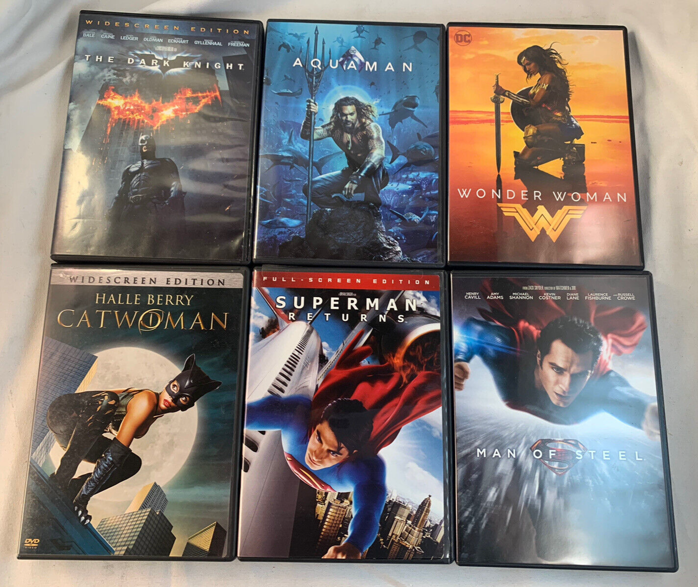 Wonder Woman (DC DVD Bundle) Man of Steel, Aquaman, Catwoman, Dark Knight +1