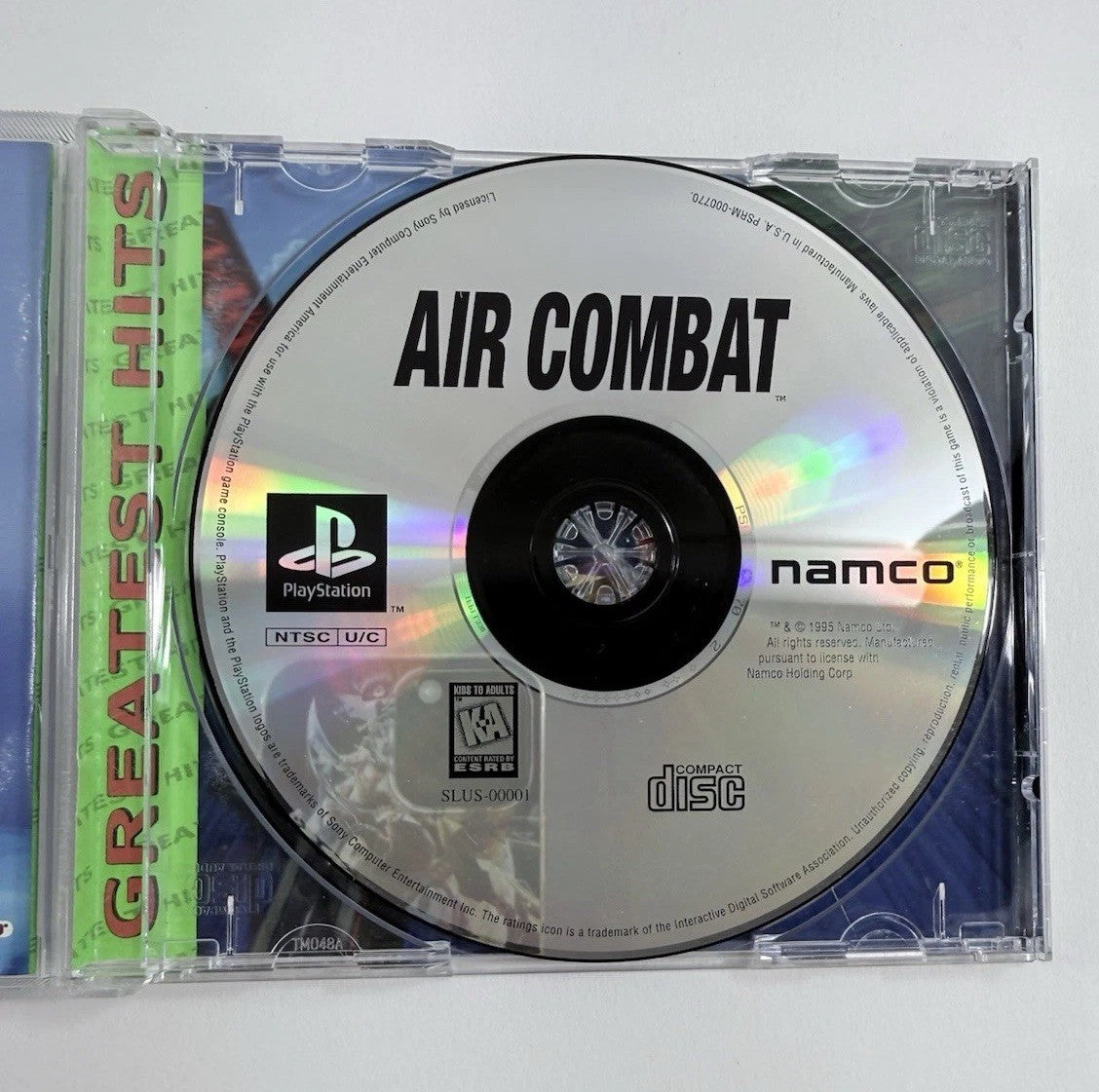 Air Combat (Sony PlayStation 1, 1995) Game Case Manual Registration - Tested