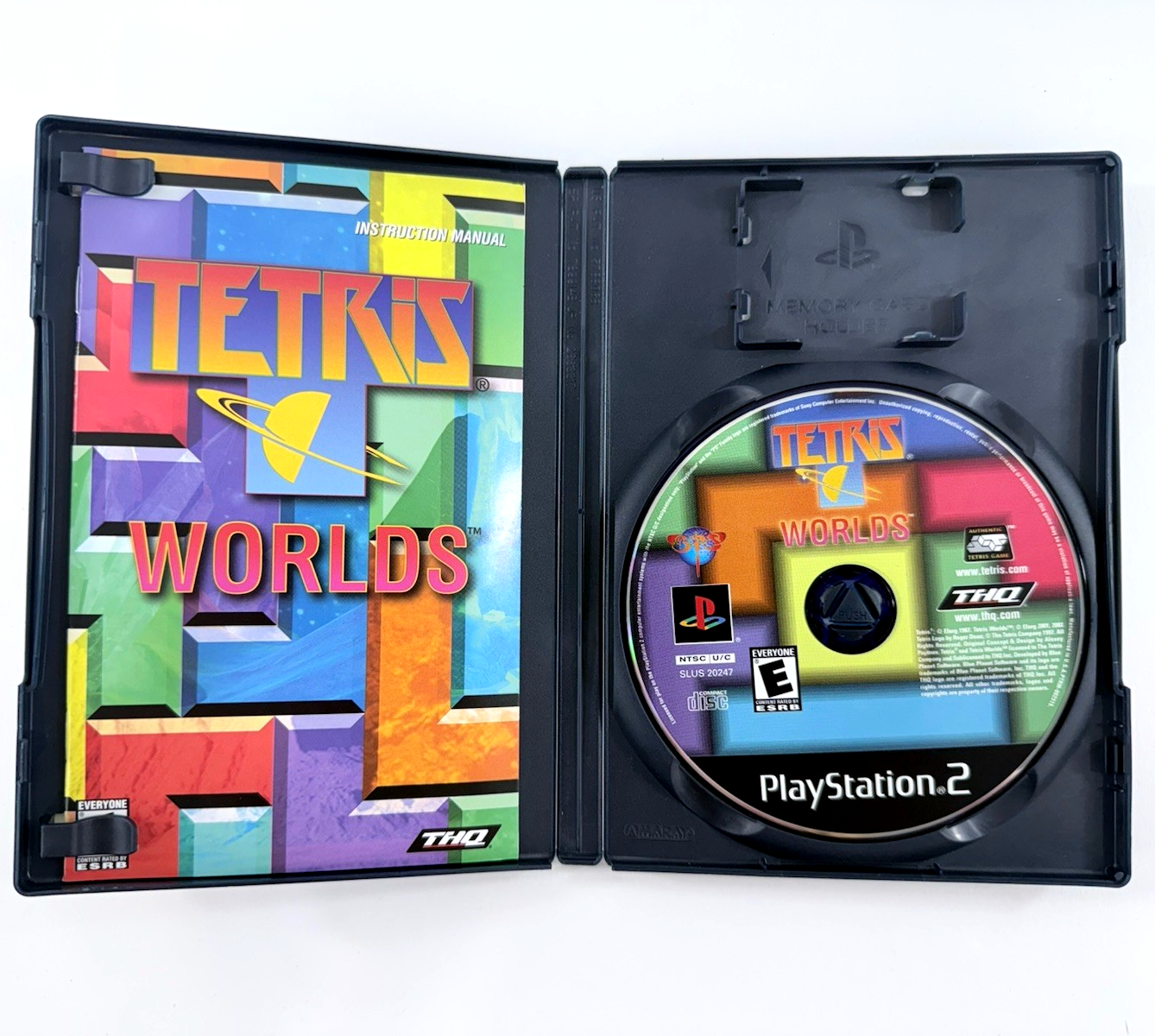 Tetris Worlds (Sony PlayStation 2, 2002) Game, Case, Manual - Tested and Working