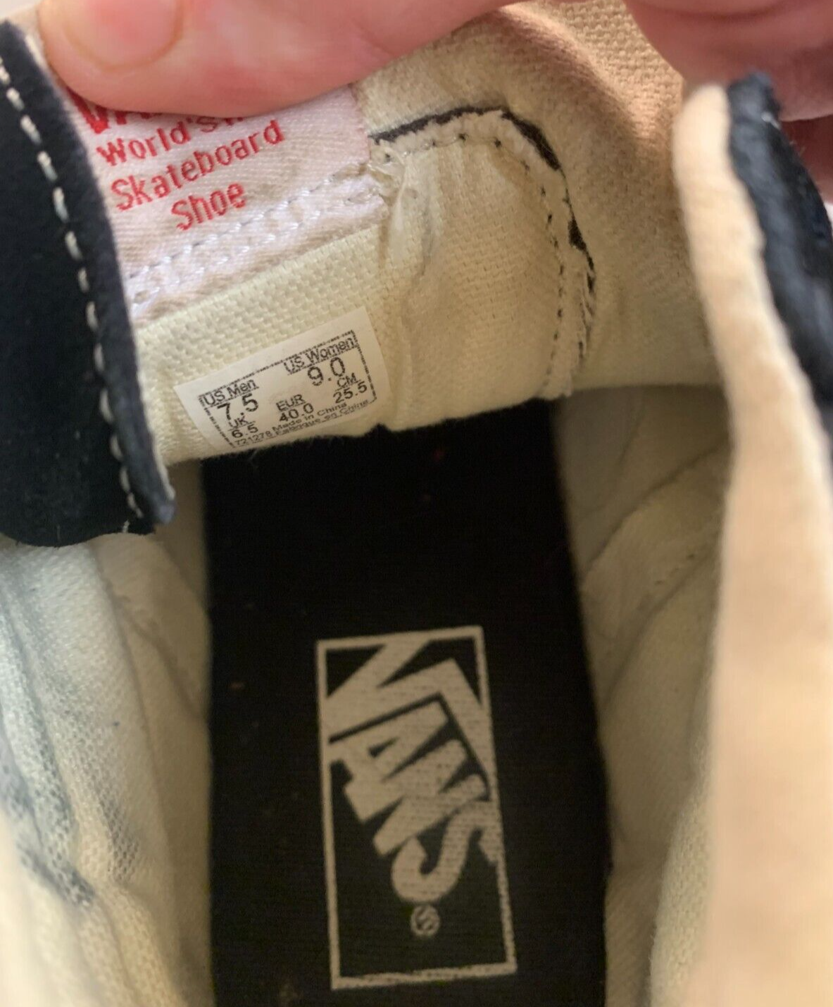 VANS Sk8-Hi Black/White Hi-top Men's 7.5 Sneakers with Original Box