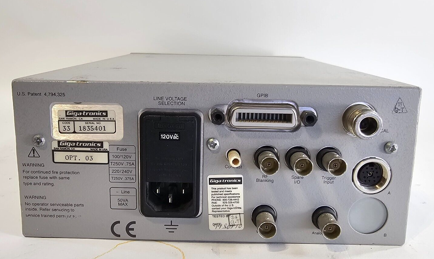 Giga-Tronics 8541C Universal Power Meter Option 03 - Tested