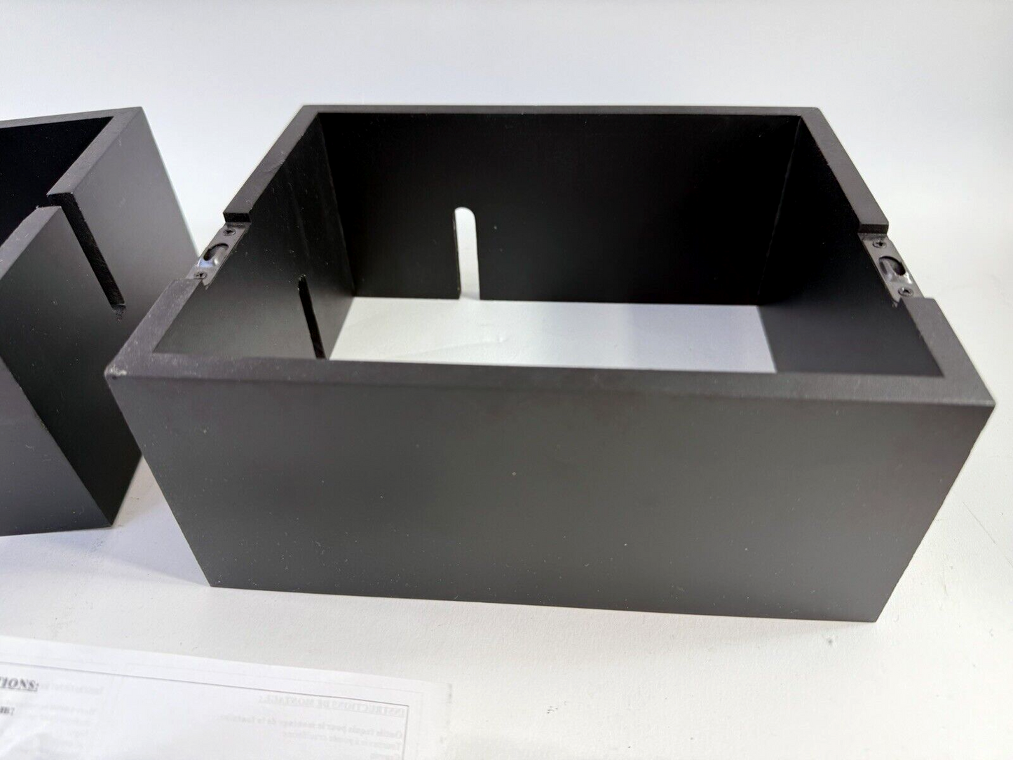 Interiors By Design Black Wooden Interlocking Wall Cubes  2-Piece Set - Open Box