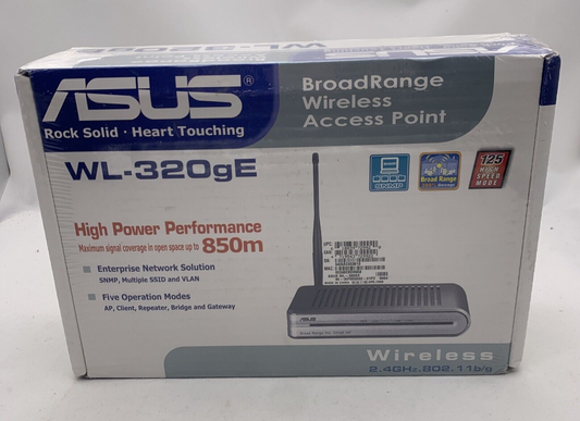 Asus BroadRange Wireless Access Point WL-320gE 2.4 GHz NEW