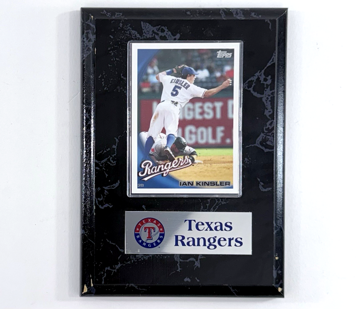 Topps 2010 Ian Kinsler Opening Day Texas Rangers 5x7 Mounted Collectible Card