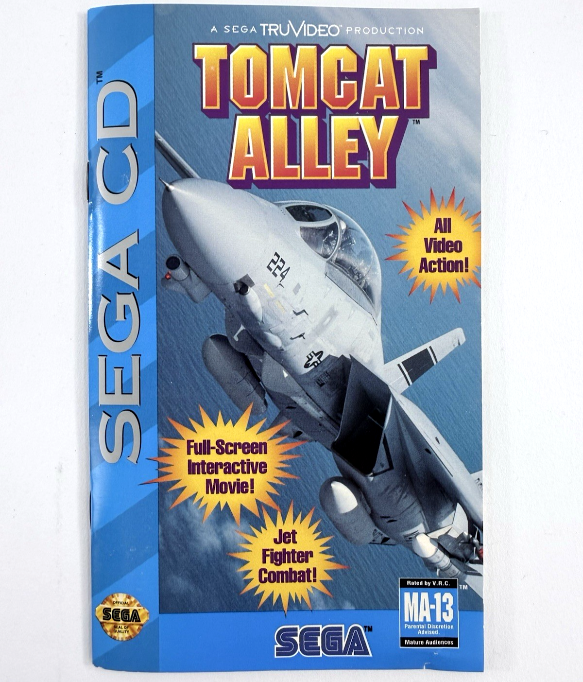 Tomcat Alley (Sega CD, 1994) Game Case Manual Registration Card - Tested