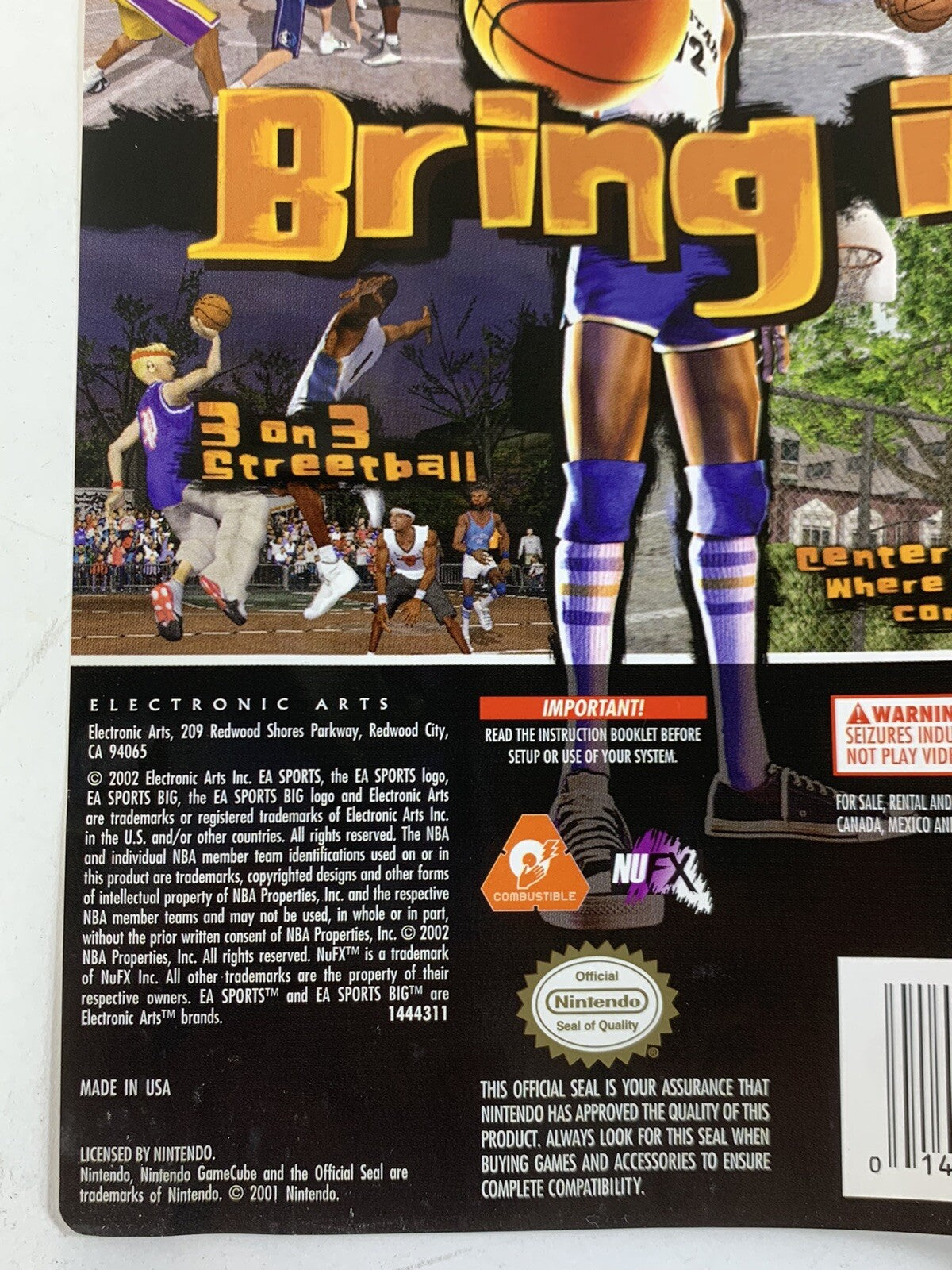 NBA Street (Nintendo Gamecube, 2001) Original Game Case and Artwork Only