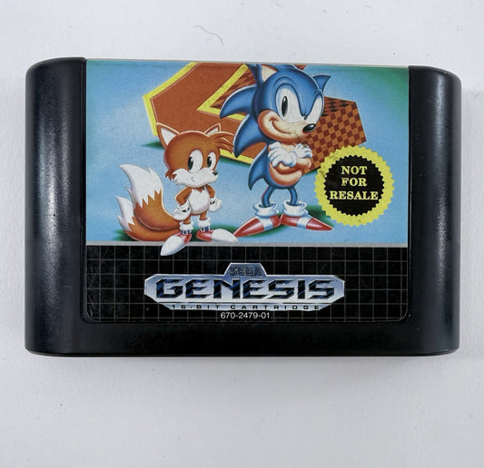 Sonic the Hedgehog 2 Not For Resale (Sega Genesis, 1992) Game Cartridge - Tested