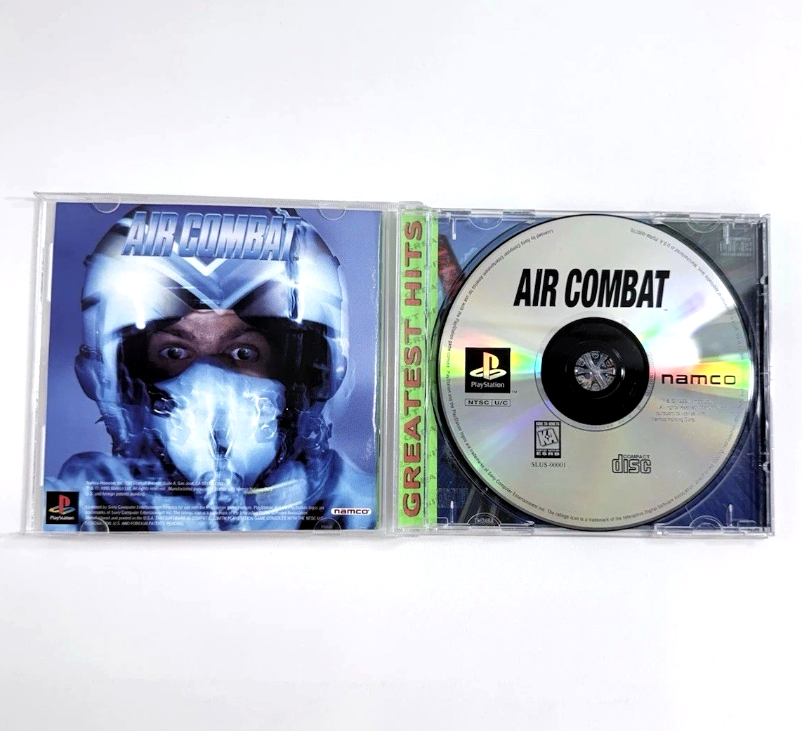 Air Combat (Sony PlayStation 1, 1995) Game Case Manual Registration - Tested