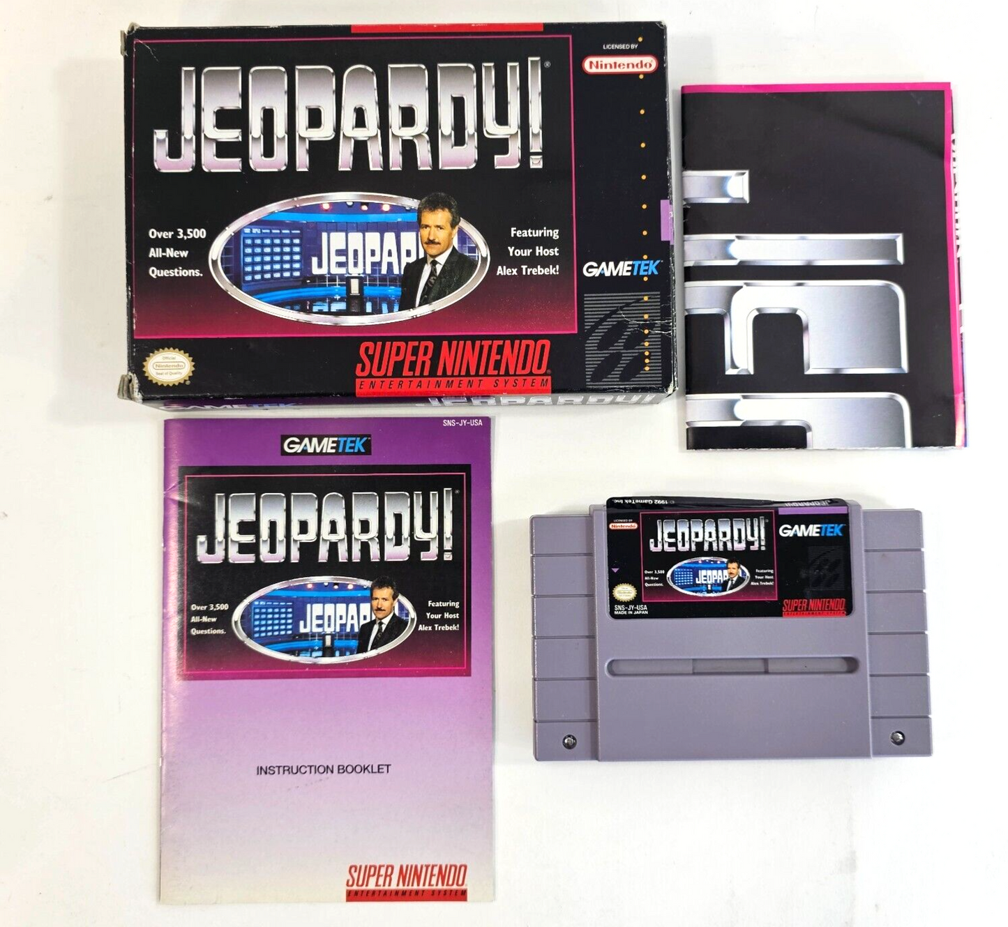 Jeopardy (Super Nintendo, 1992) Game Box Manual Poster - Tested and Working