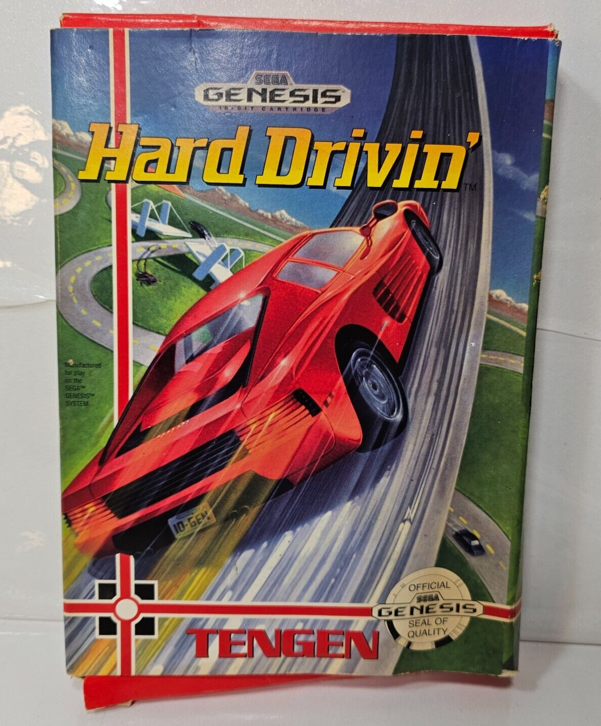 Hard Drivin' (Sega Genesis, 1991) - Game Case Manual Registration Card - Tested