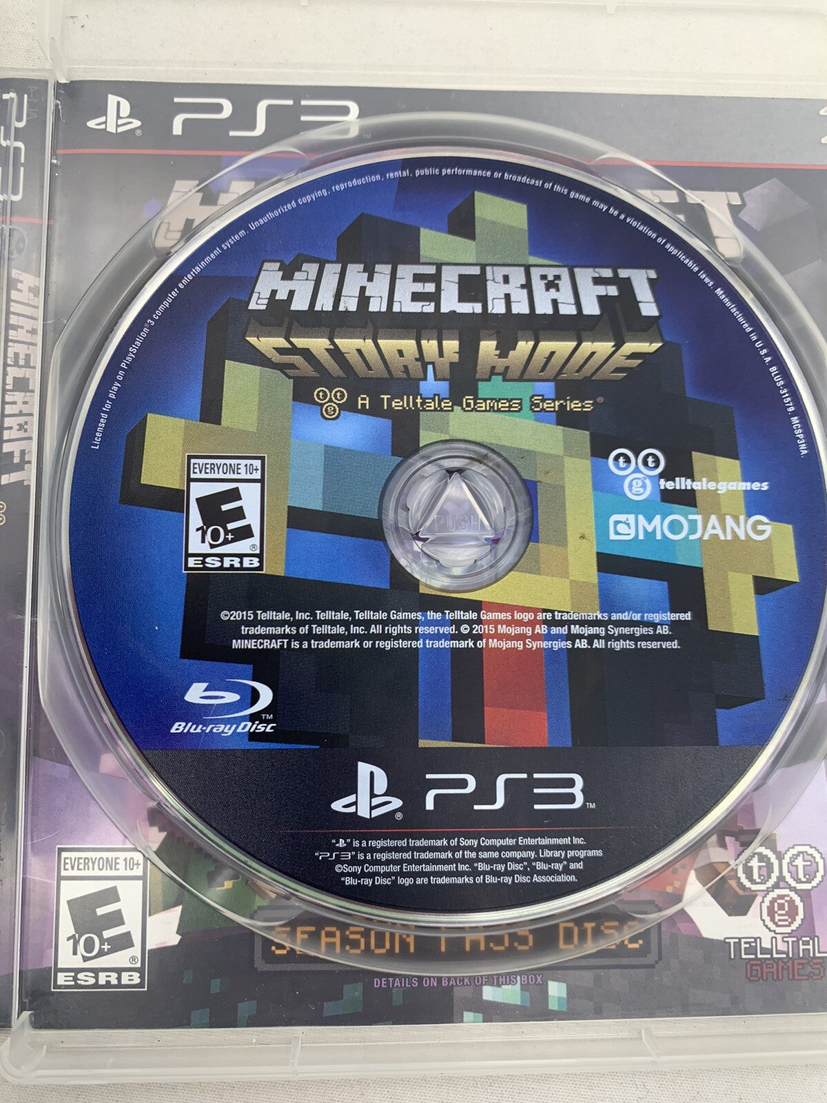 Minecraft: Story Mode Season Pass (PlayStation 3, 2015) Game Case Insert -Tested