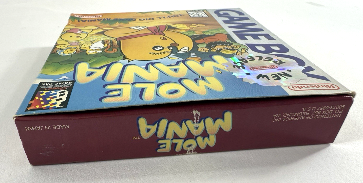 Mole Mania (Nintendo Gameboy, 1997) Game Case Manual Inserts - Tested