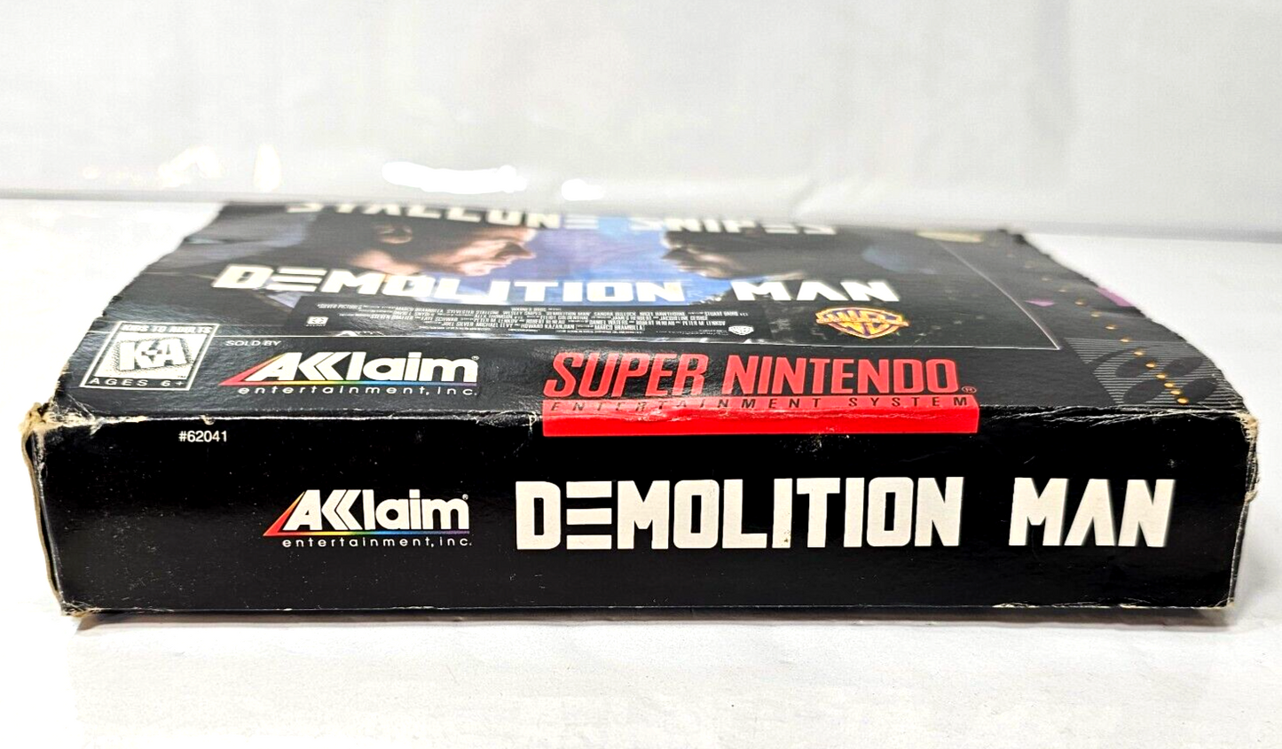 Demolition Man (Nintendo SNES, 1995) Game Box Manual Inserts Poster Registration