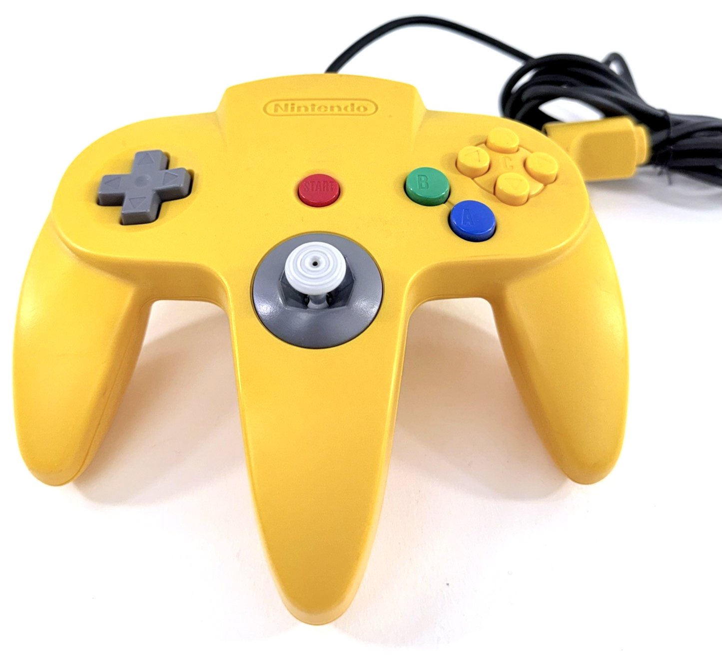Nintendo 64 NUS-005 Solid Yellow Controller - Tested and Working