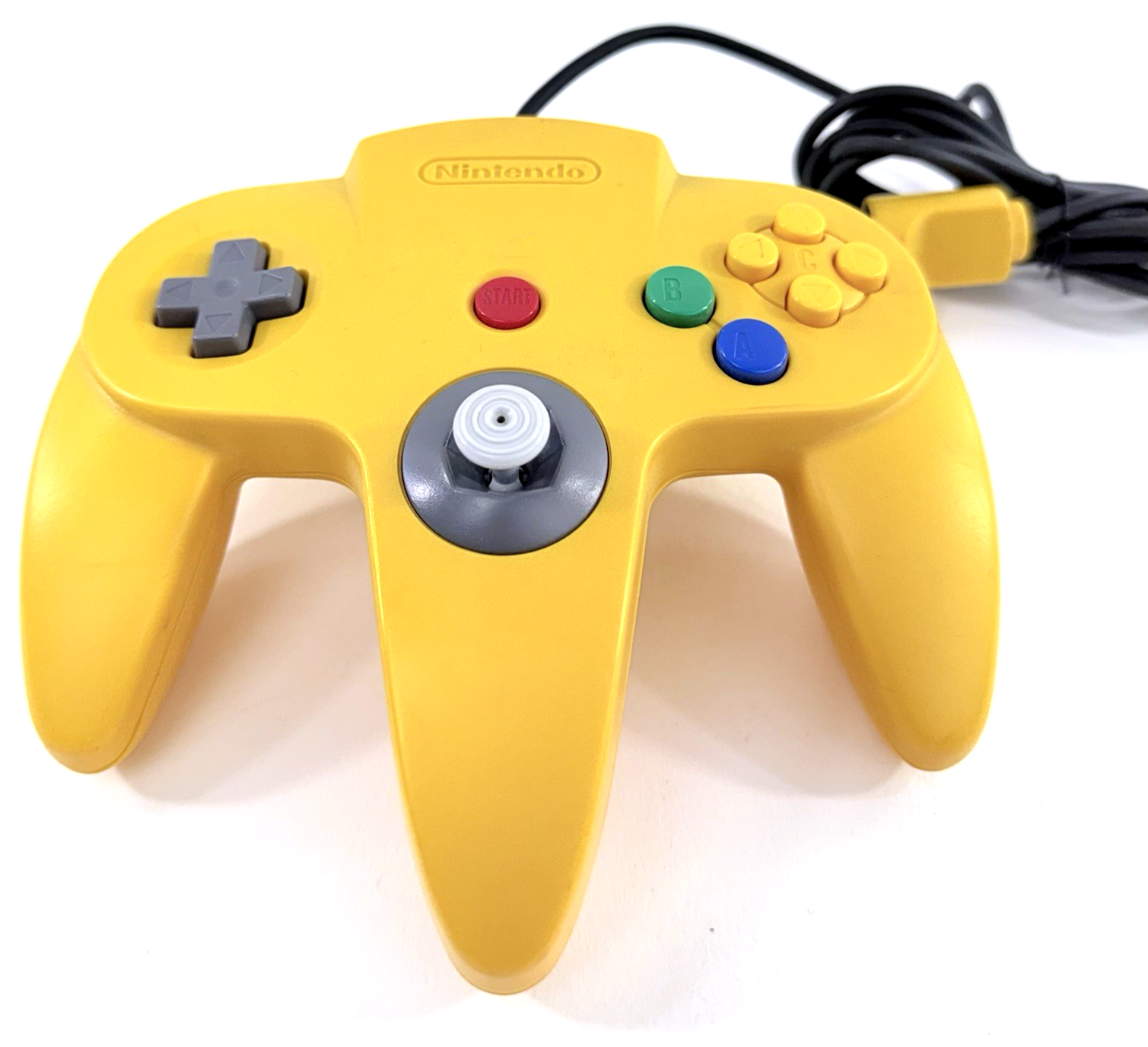 Nintendo 64 NUS-005 Solid Yellow Controller - Tested and Working