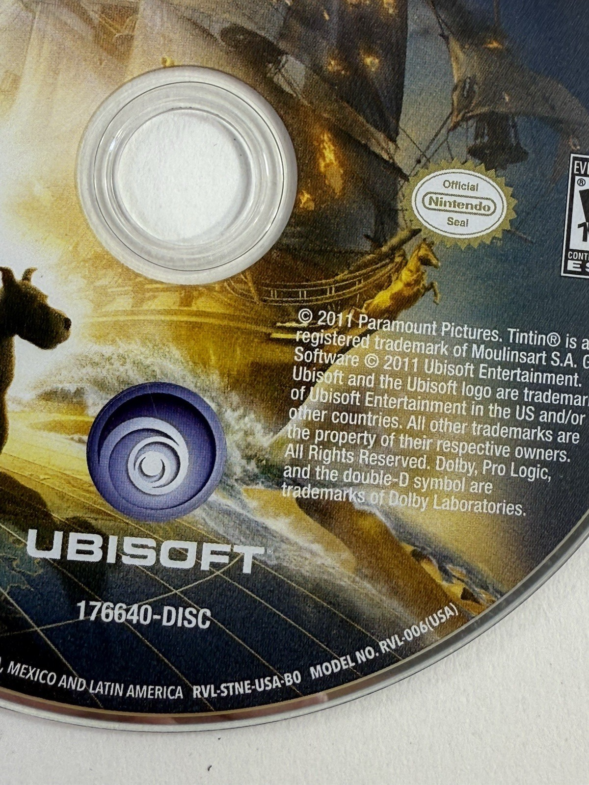 The Adventures of Tintin: The Game (Nintendo Wii, 2011) Game Disc - Tested