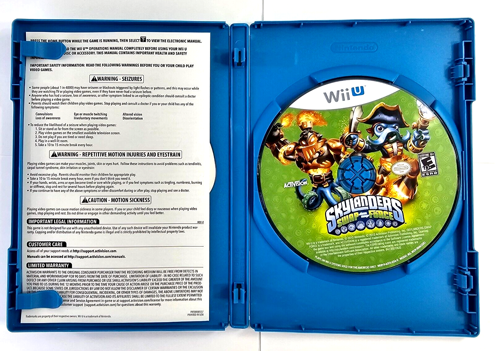 Skylanders: Swap Force (Nintendo Wii U, 2013) Game Case Manual - Tested