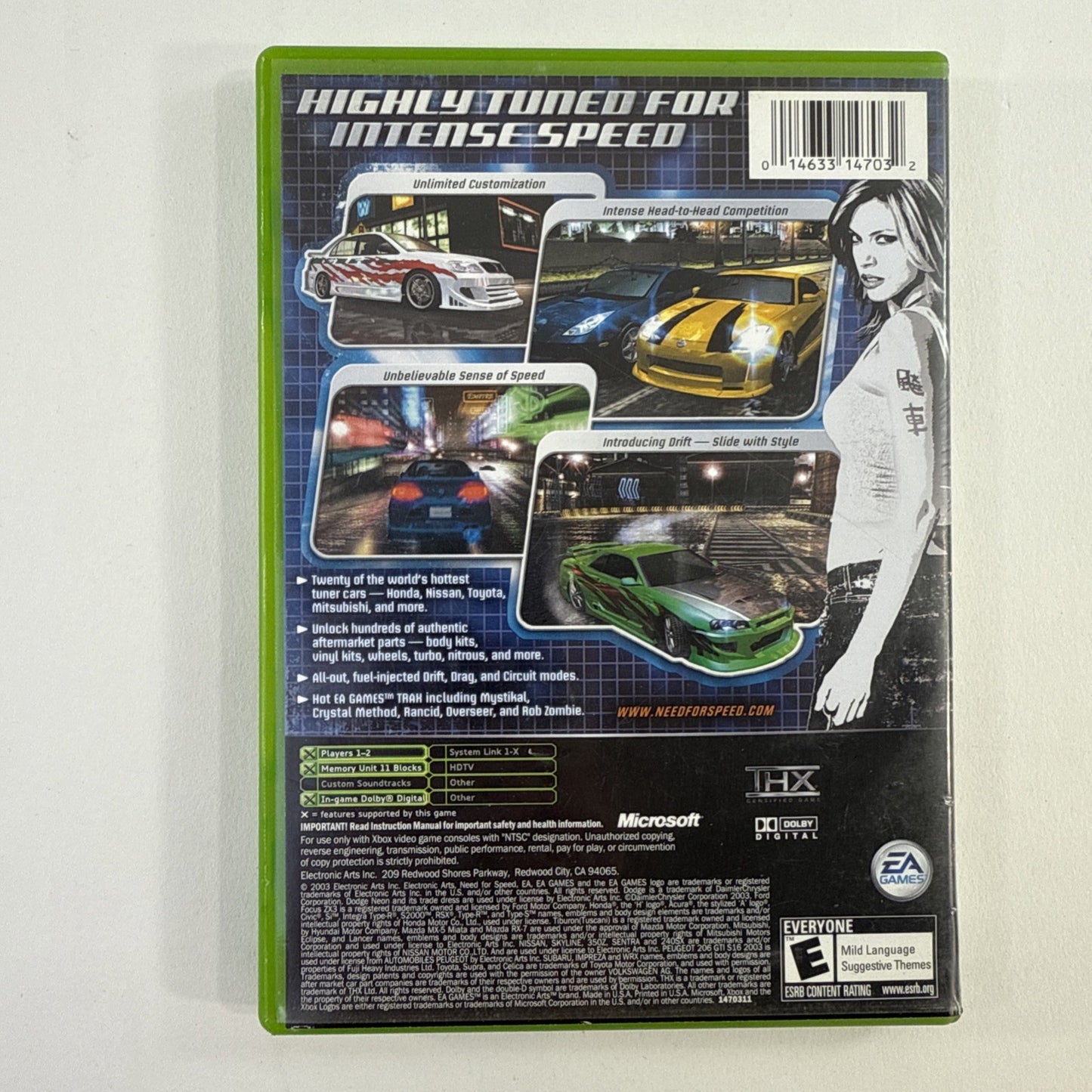 Need for Speed: Underground (Microsoft Xbox, 2003) Game Case Manual Registration