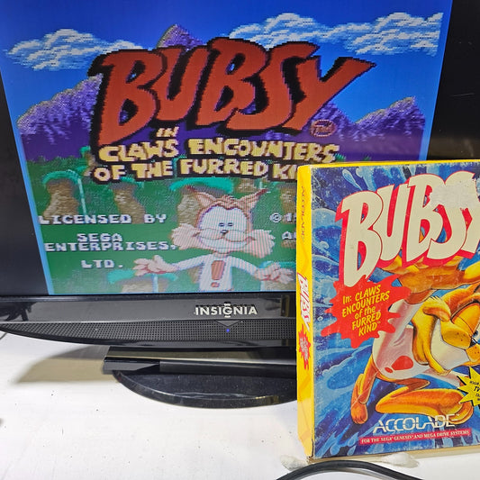 Bubsy (Sega Genesis, 1994) Game Box Manual Cards - Tested and Working