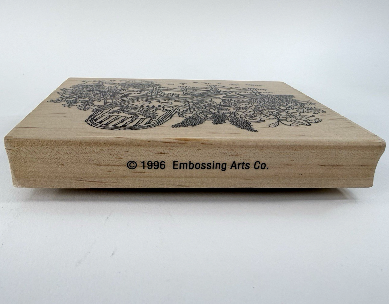 Embossing Arts Co. 1996 276-S Cat Nap Wood Mounted Large Rubber Stamp