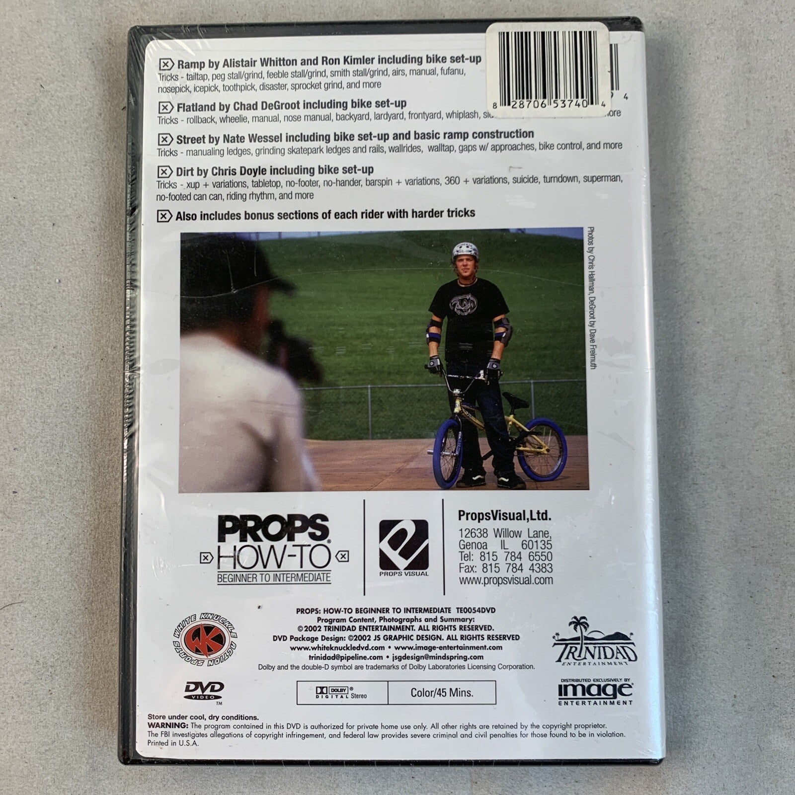 White Knuckle Extreme - Props How To Bicycle Tricks (DVD, 2003) NEW