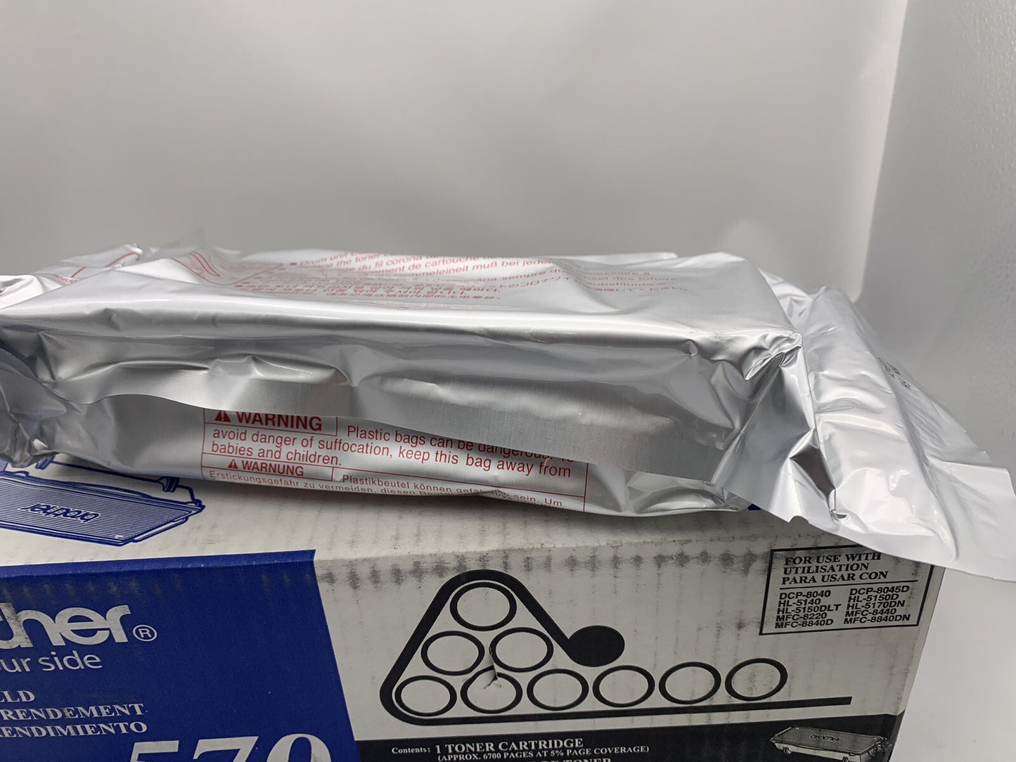 Brother TN-570 Black High Yield Toner Cartridge Factory Refilled