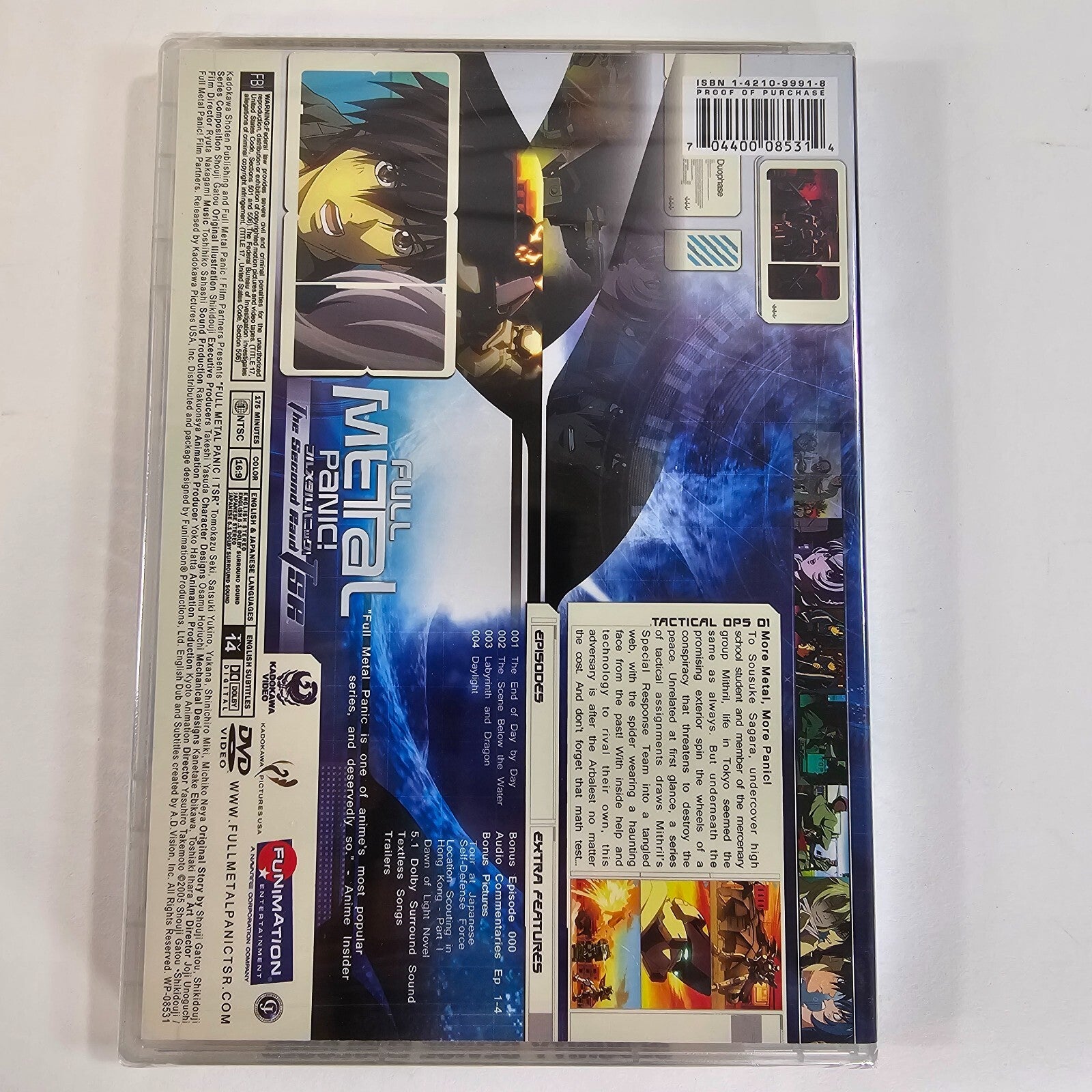 Full Metal Panic: The Second Raid TSR - Vol. 1 (DVD, 2007) with Slipcover NEW