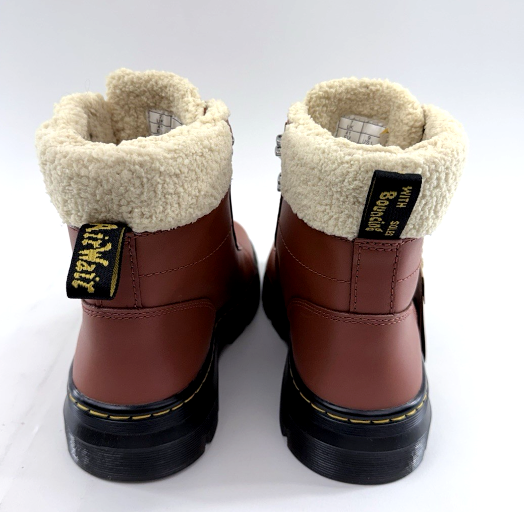 Doc Martens Combs W Leather Faux Fur-Lined Womens 9 Tan Air Wair WarmWair Boots