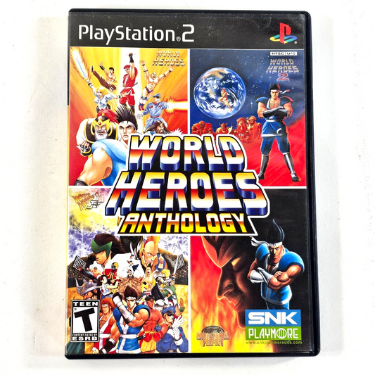 World Heroes Anthology (Sony PlayStation 2, 2008) Game Case Manual - Tested