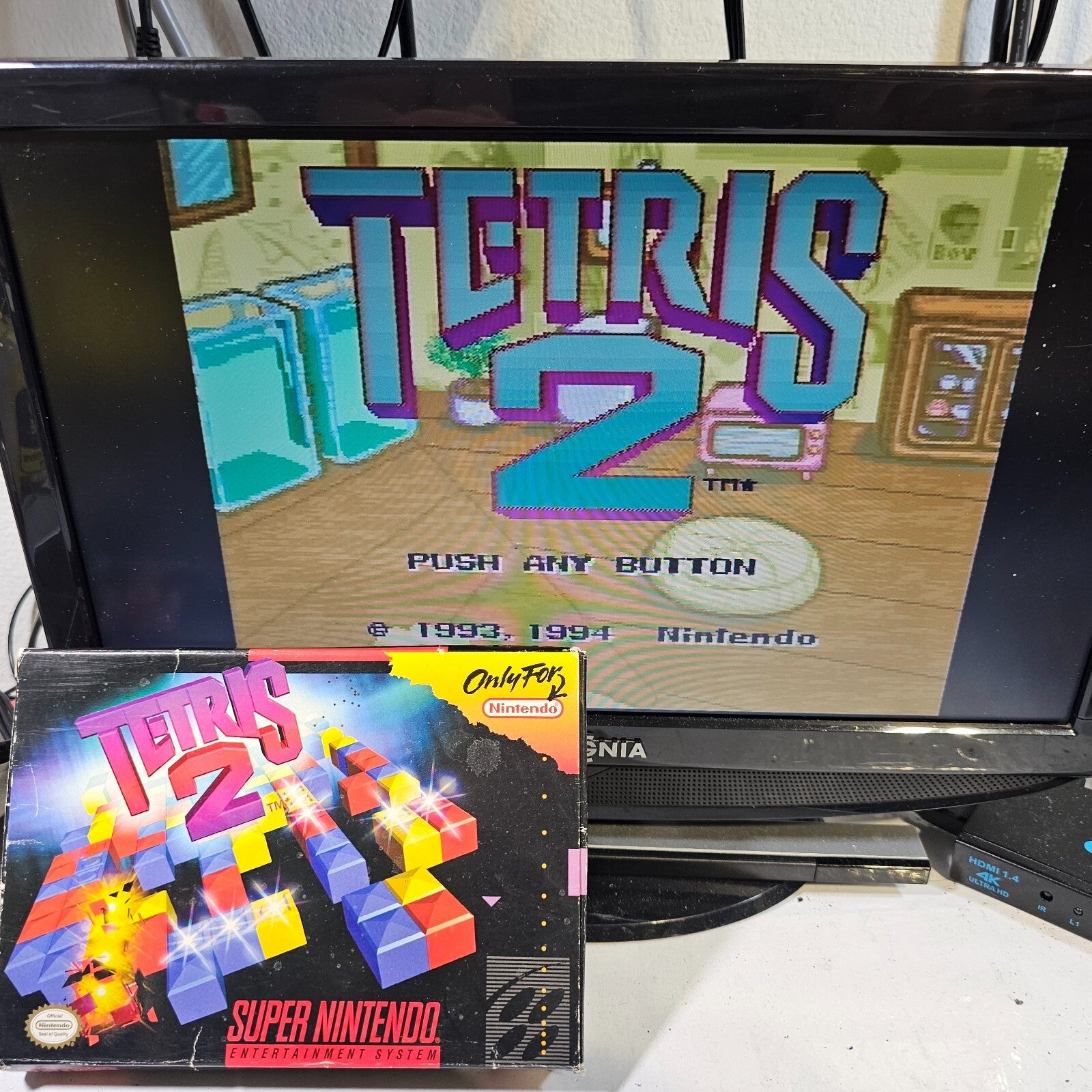 Tetris 2 (Super Nintendo, 1994) Game Box Manual Inserts Poster - Tested