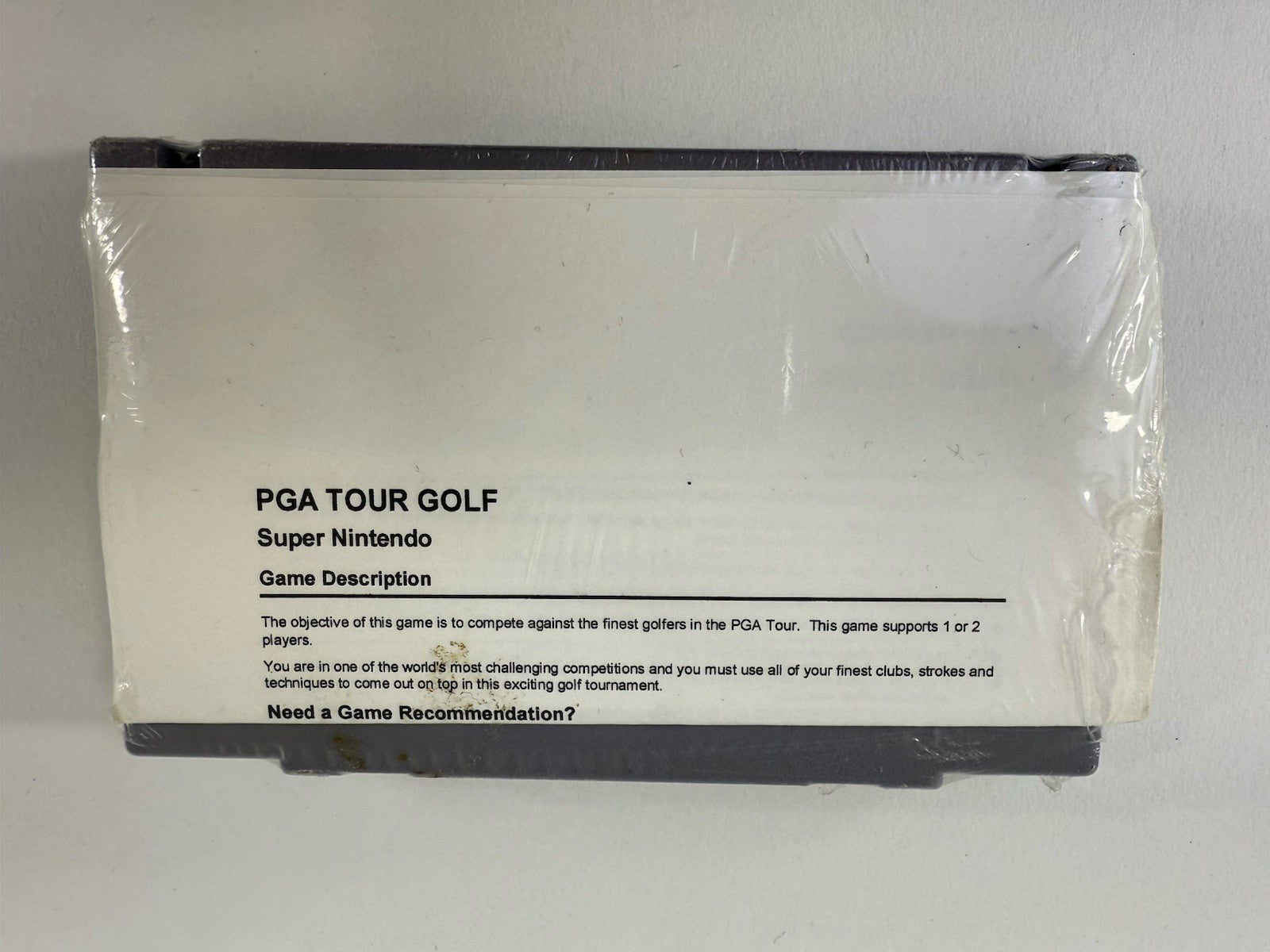 PGA Tour Golf (Super Nintendo, 1992) Resealed Game Cartridge