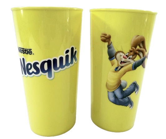 Nestle Nesquik Quicky Bunny 6.5” Collectible Yellow Cup Set (2) - Handwash Only