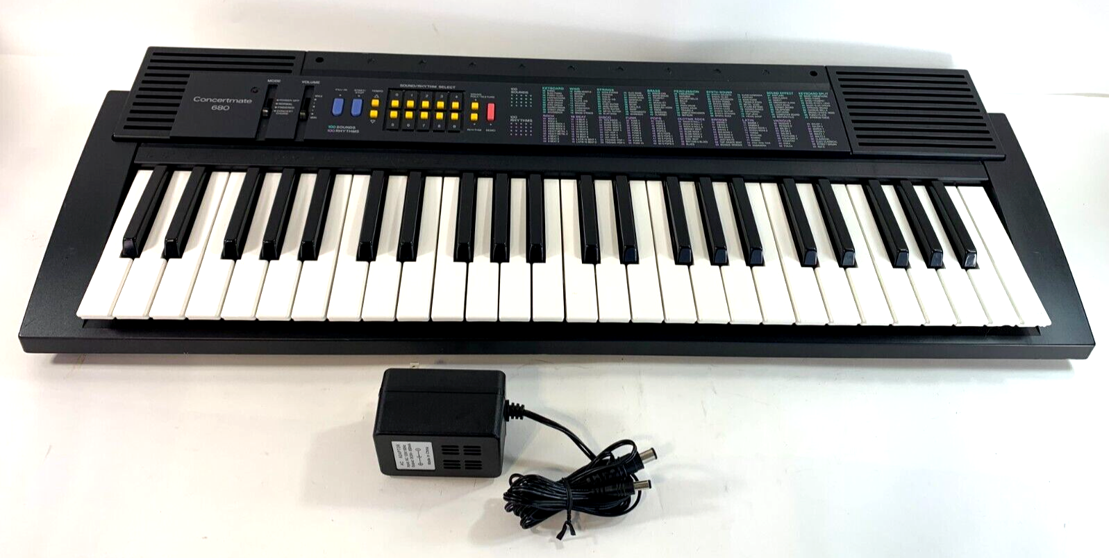 Radio Shack Concertmate 680 49 Key Electronic Keyboard with AC Adapter - Tested
