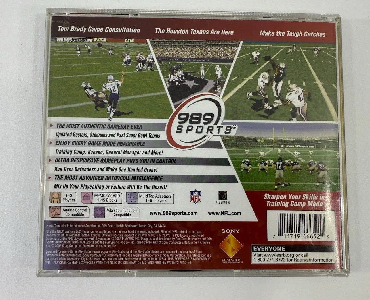 NFL GameDay 2003 (PlayStation 1, 2002) Game, Case, Manual, Registration - Tested