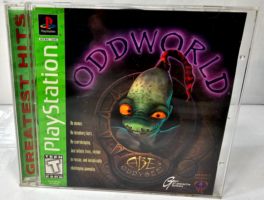 Oddworld: Abe's Oddysee (Sony PlayStation, 1997) Game Case Manual Registration