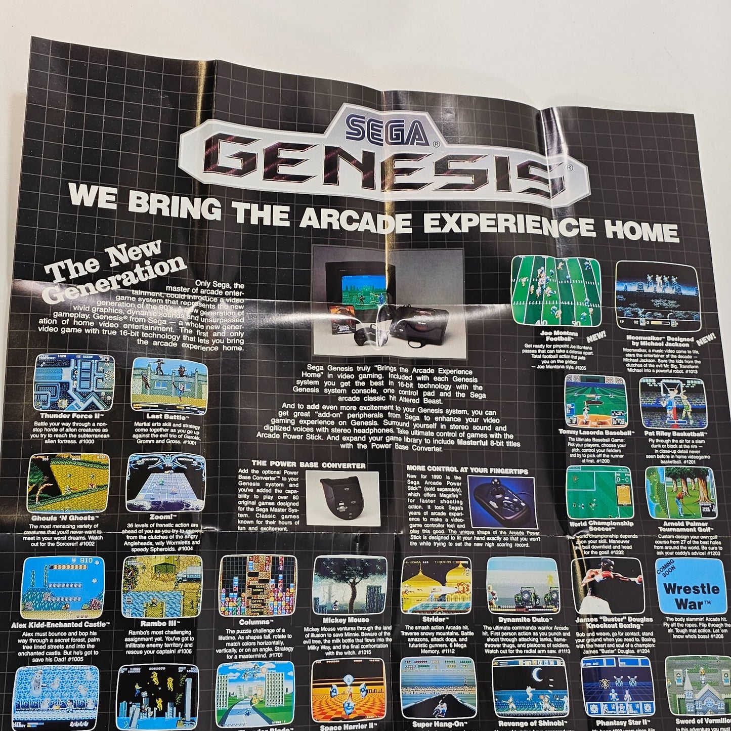 Sega Genesis Original Sega Visions Promo Poster Insert - Video Game Advertising